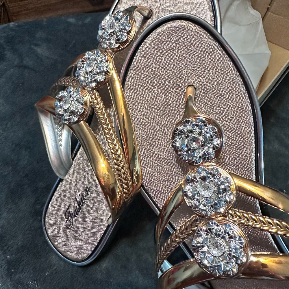 Gold and Silver Women's Sandals